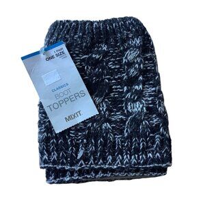 Mixit Classics‎ Boot Toppers One Size Black & White Cable Knit